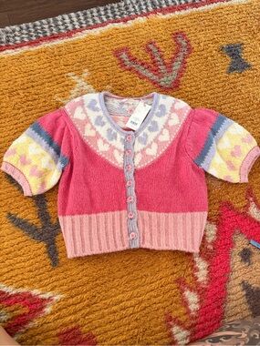 Love shack fancy Trinity crop cardigan sweater top